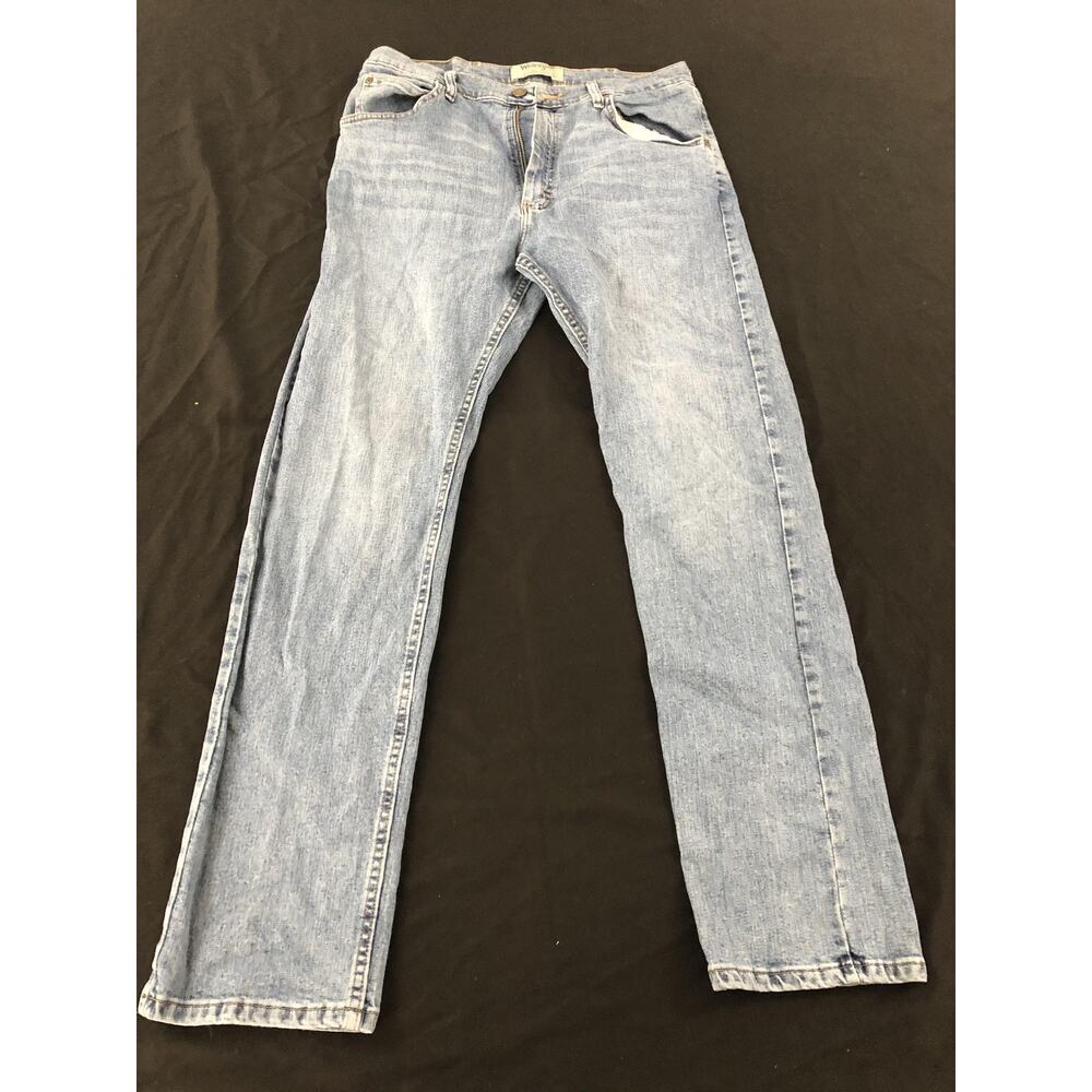 Wrangler Jeans Mens 34x32 Blue Light Wash Straight Stretch Denim Authentics